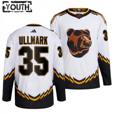 Boston Bruins Dresy Linus Ullmark 35 Adidas 2022-23 Bílý Reverse Retro 2.0 Authentic - Dětské Boston Bruins Dresy Linus Ullmark 35 Adidas 2022-23 Bílý Reverse Retro 2.0 Authentic - Dětské